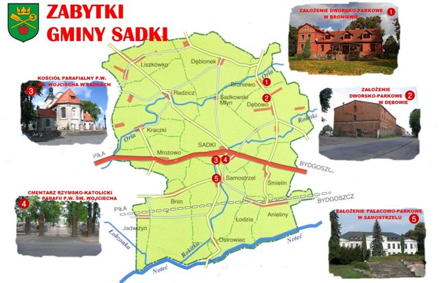 ZABYTKI GMINY SADKI mapa